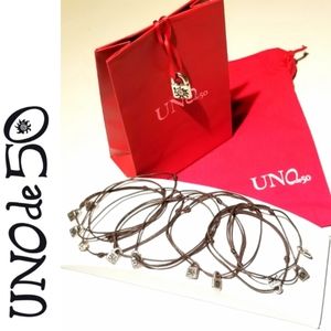 🆕️ UNO de 50 set of 7 bracelets with charm